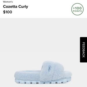 Blue Cozetta Curly Slippers